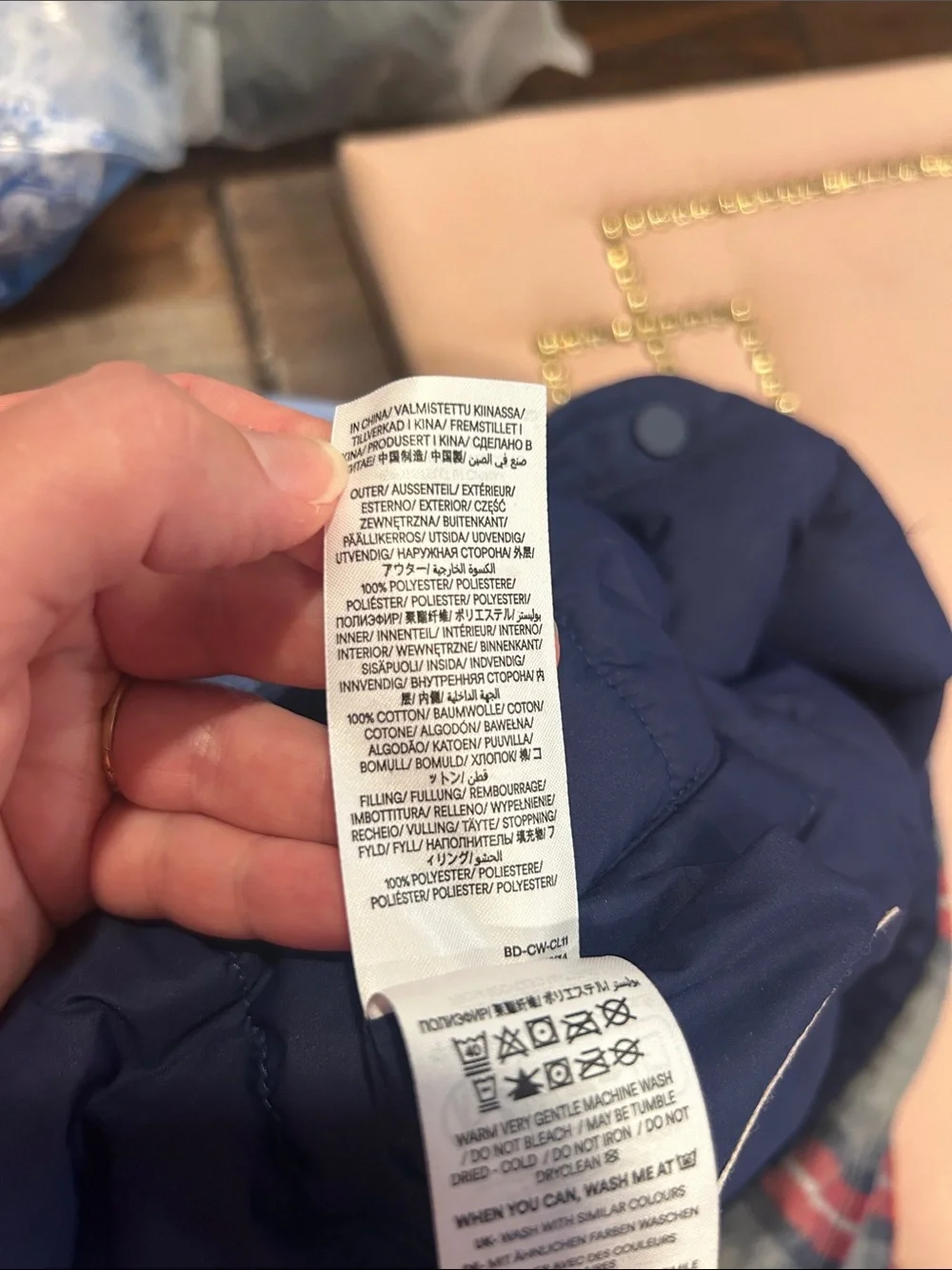 Mini Boden Reversible Navy Quilted Puffer Jacket